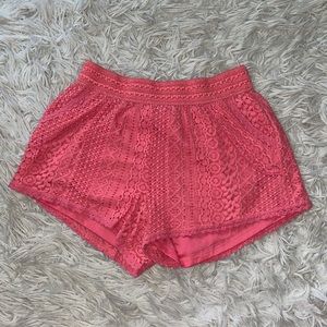 Pink Lace Shorts